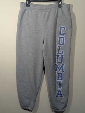 Jansport Columbia Sweatpants Medium Gray Joggers Spellout Logo Y2K Vintage Style